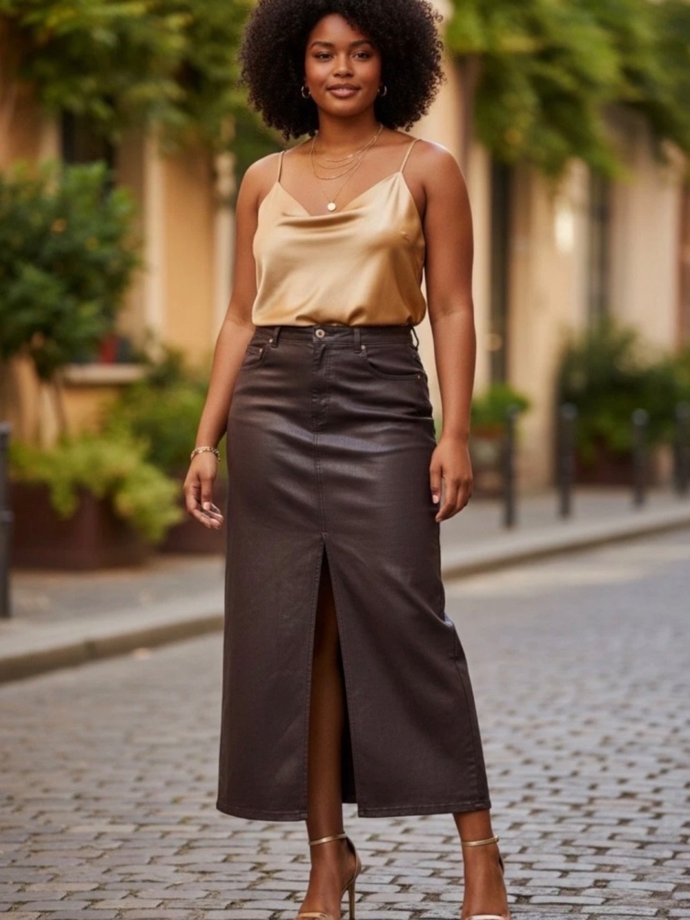 NWOT Anthropologie Pilcro Coated Maxi Denim Skirt, Size 12
